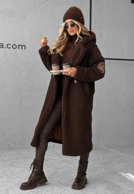 Kabát s kožešinkou a kapucí Before Frost čokoládový