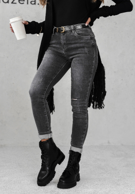 Džíny skinny Give It Everything tmavě šedý