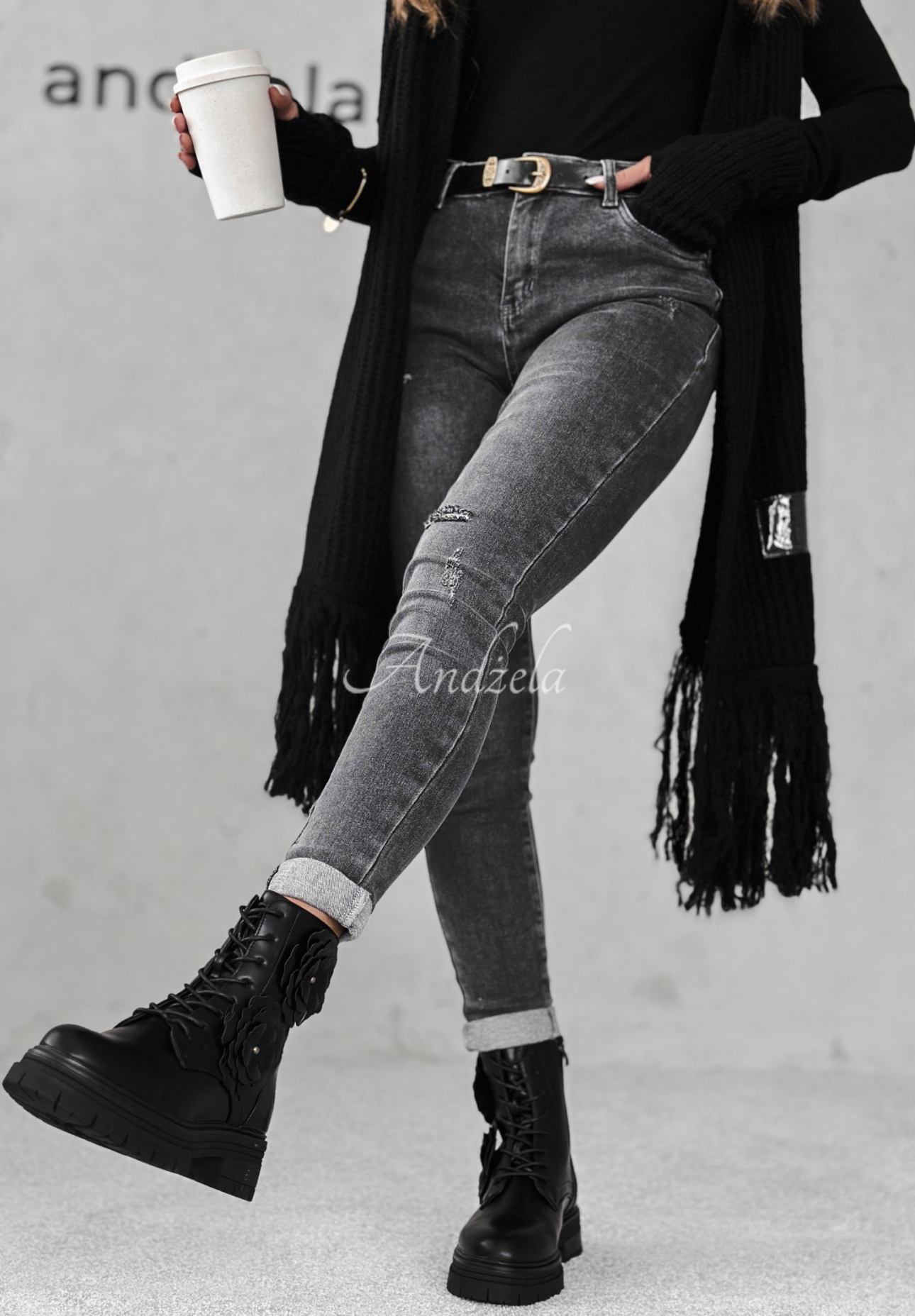 Džíny skinny Give It Everything tmavě šedý