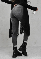 Kalhoty džínové  mom fit Give It Everything tmavě šedý