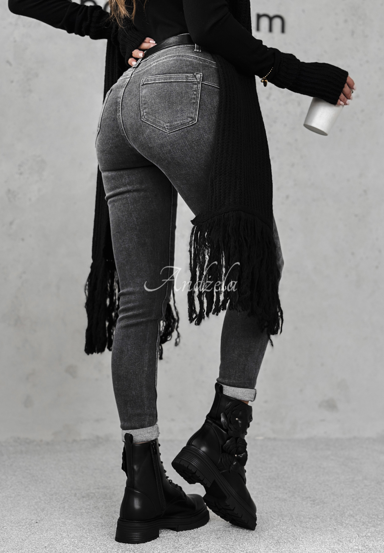 Džíny skinny Give It Everything tmavě šedý