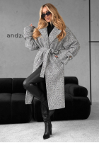 Dlouhý Kabát z paskiem Cocomore Deep Breath šedý