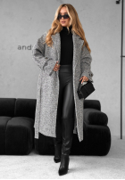 Dlouhý Kabát z paskiem Cocomore Deep Breath šedý