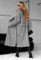 Dlouhý Kabát z paskiem Cocomore Deep Breath šedý