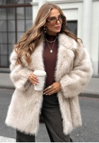 Kabát futerko z kołnierzem Chestnut Hill béžový