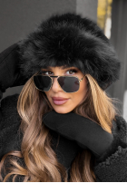 Čepice bucket hat z futerkiem Winter Cuddles černá