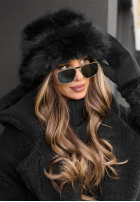 Čepice bucket hat z futerkiem Winter Cuddles černá