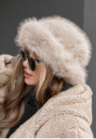 Čepice bucket hat z futerkiem Winter Cuddles béžová