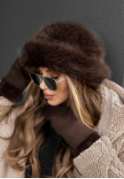 Čepice bucket hat z futerkiem Winter Cuddles čokoládová