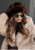 Čepice bucket hat z futerkiem Winter Cuddles čokoládová