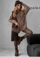 Svetr oversize s kapucí Carra čokoládový