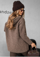 Svetr oversize s kapucí Carra čokoládový