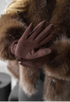 Dlouhé semišové Rukavice Long December čokoládové