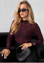 Koronkowa Halenka longsleeve Imagine Me vínová