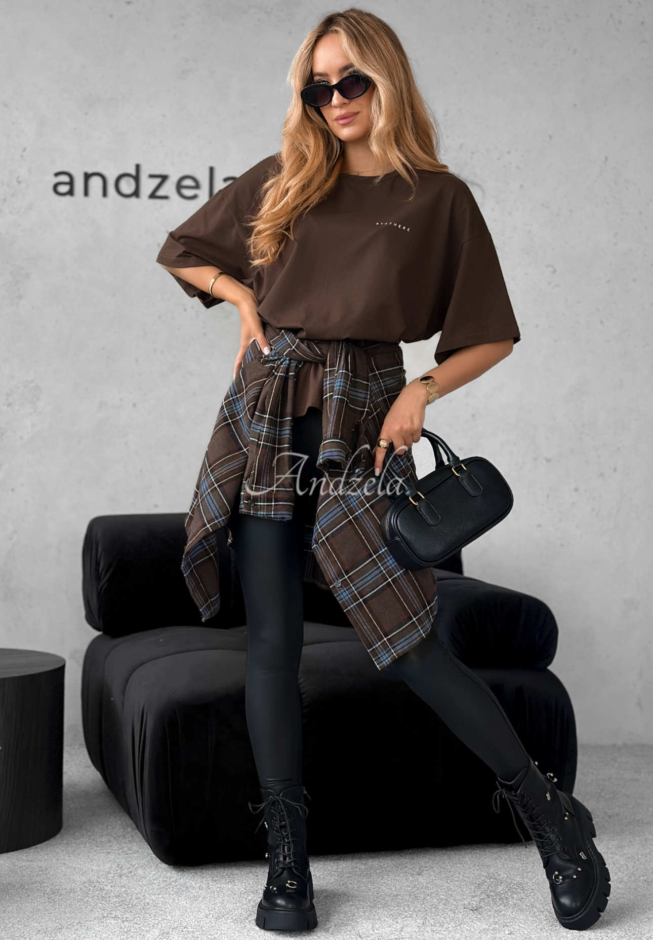 Bavlněné tričko s potiskem Without Saying čokoládový