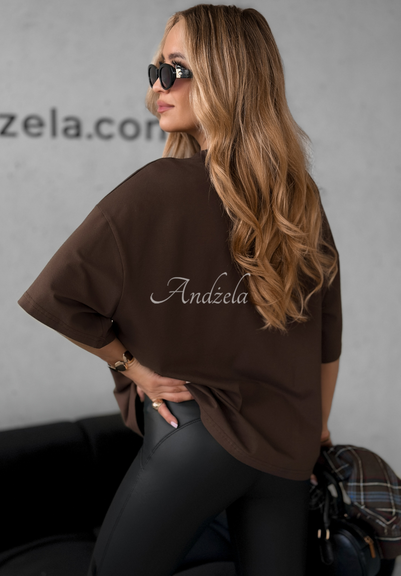 Bavlněné tričko s potiskem Without Saying čokoládový