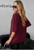 Tričko z nadrukiem Without Saying vínový