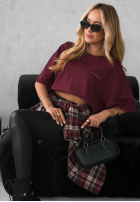 Tričko z nadrukiem Without Saying vínový