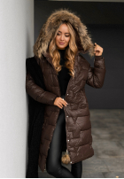 Prošívaná Bunda z futerkiem Frostbite čokoládová  II