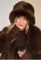 Čepice bucket hat z futerkiem When Snow Falls čokoládová