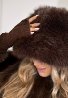 Čepice bucket hat z futerkiem When Snow Falls čokoládová