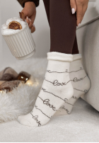 Dlouhé skarpetki z nadrukiem Chilly Days bílé