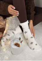 Dlouhé skarpetki z nadrukiem Sugar Snow bílé