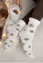 Dlouhé skarpetki z nadrukiem Sugar Snow bílé
