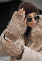 Rukavice z kożuszkiem Enjoying Winter béžové