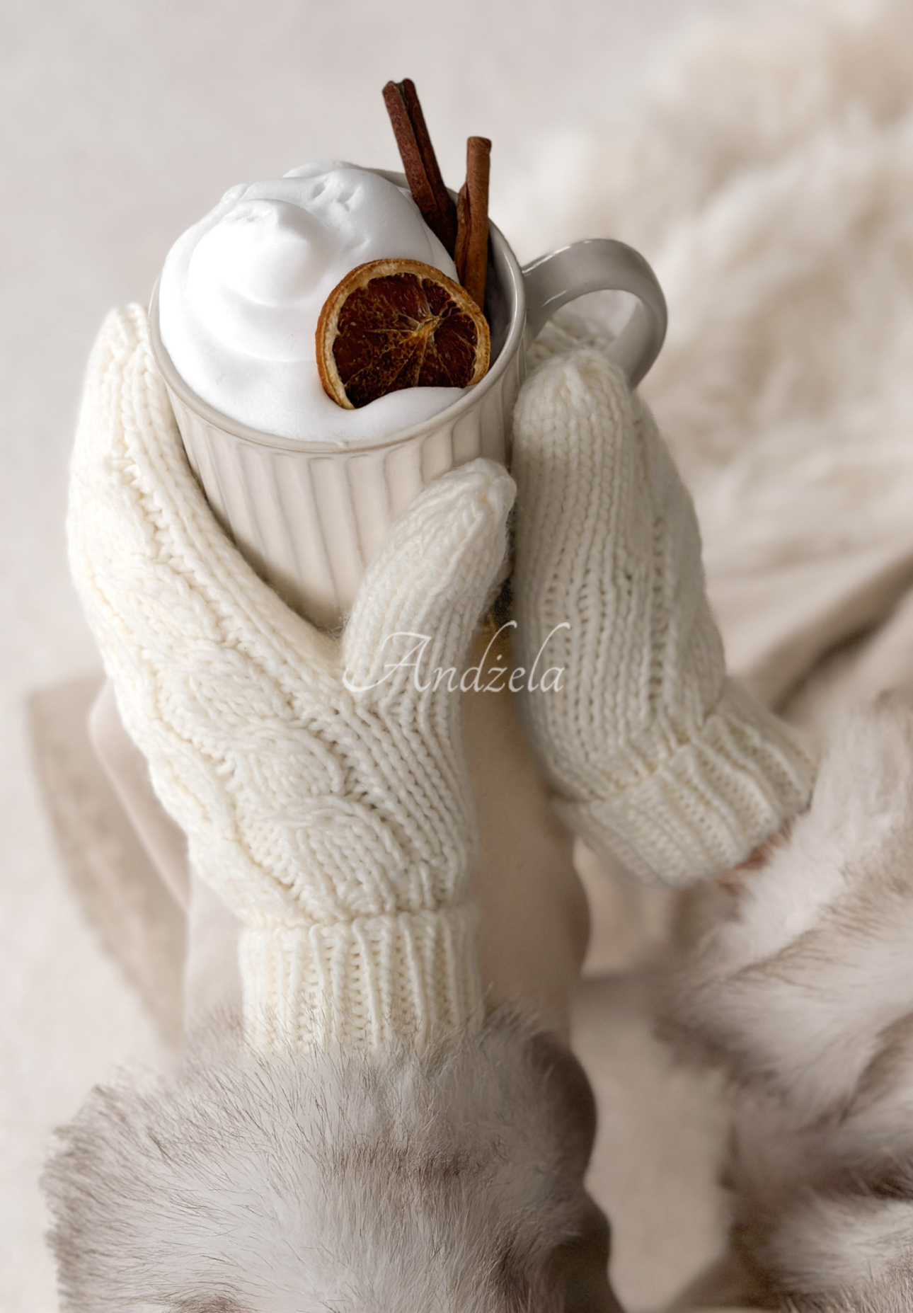 Pletené rukavice Arctic Weather ecru