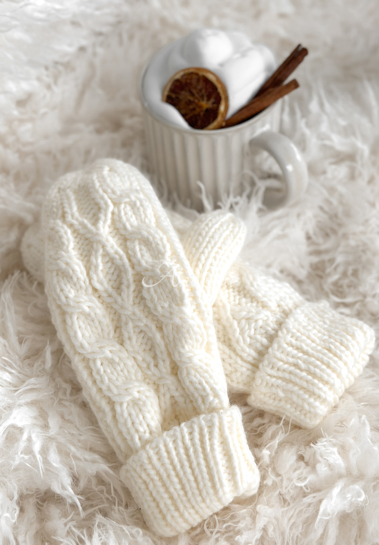 Pletené rukavice Arctic Weather ecru