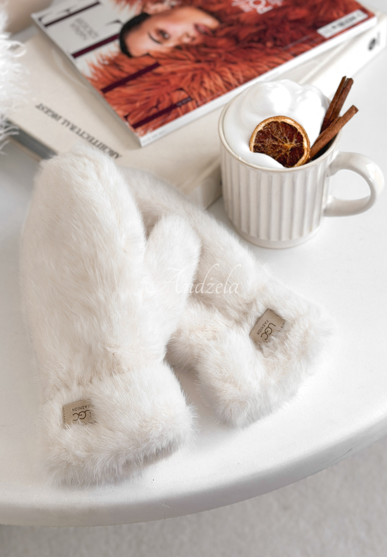 Rukavice s kožíškem Snowy ecru