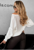 Lehký Svetr z nadrukiem Miss Mademoiselle ecru