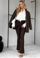 Legíny dzwony z ozdobnym pasem To The Caffe čokoládové