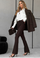 Legíny dzwony z ozdobnym pasem To The Caffe čokoládové