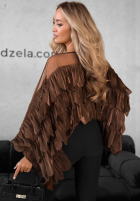 Wiskozowa Halenka z falbankami Dating You čokoládová