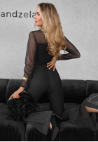 Siateczkowa Halenka z koronką Divine Lace černá
