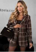 Sako w kratę Let Me Know čokoládová