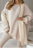 Dlouhý Svetr oversize Cozy Weather světle béžový