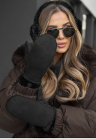 semišové Rukavice z futerkiem Snow Clear černé