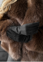 Dlouhé semišové Rukavice Long December černé