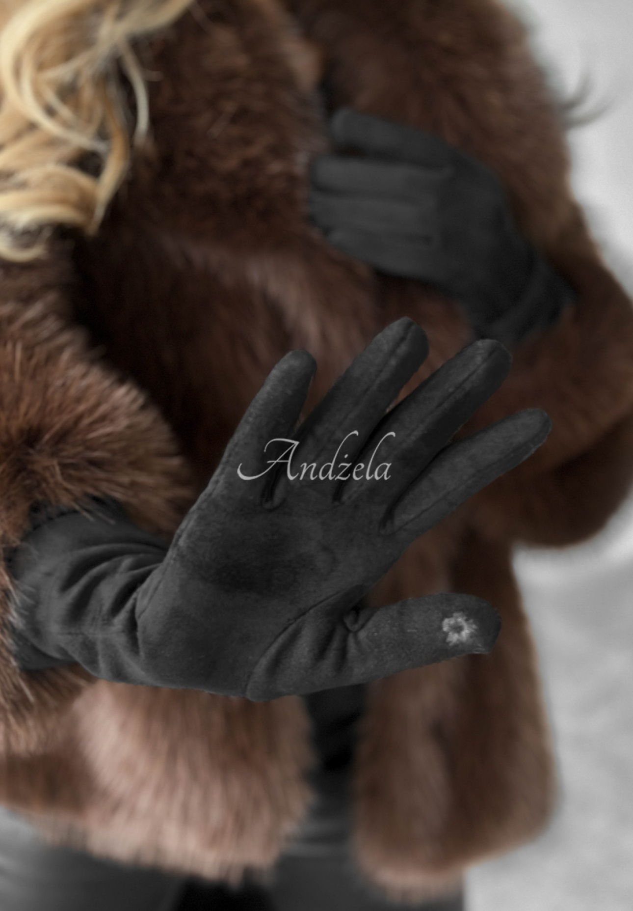 Dlouhé semišové rukavice Long December černé