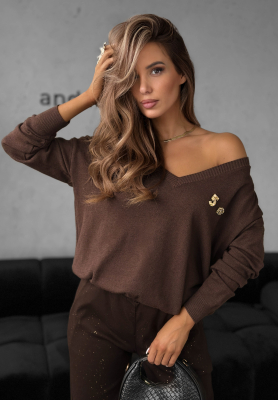 Lehký viskózový svetr Dailies čokoládový