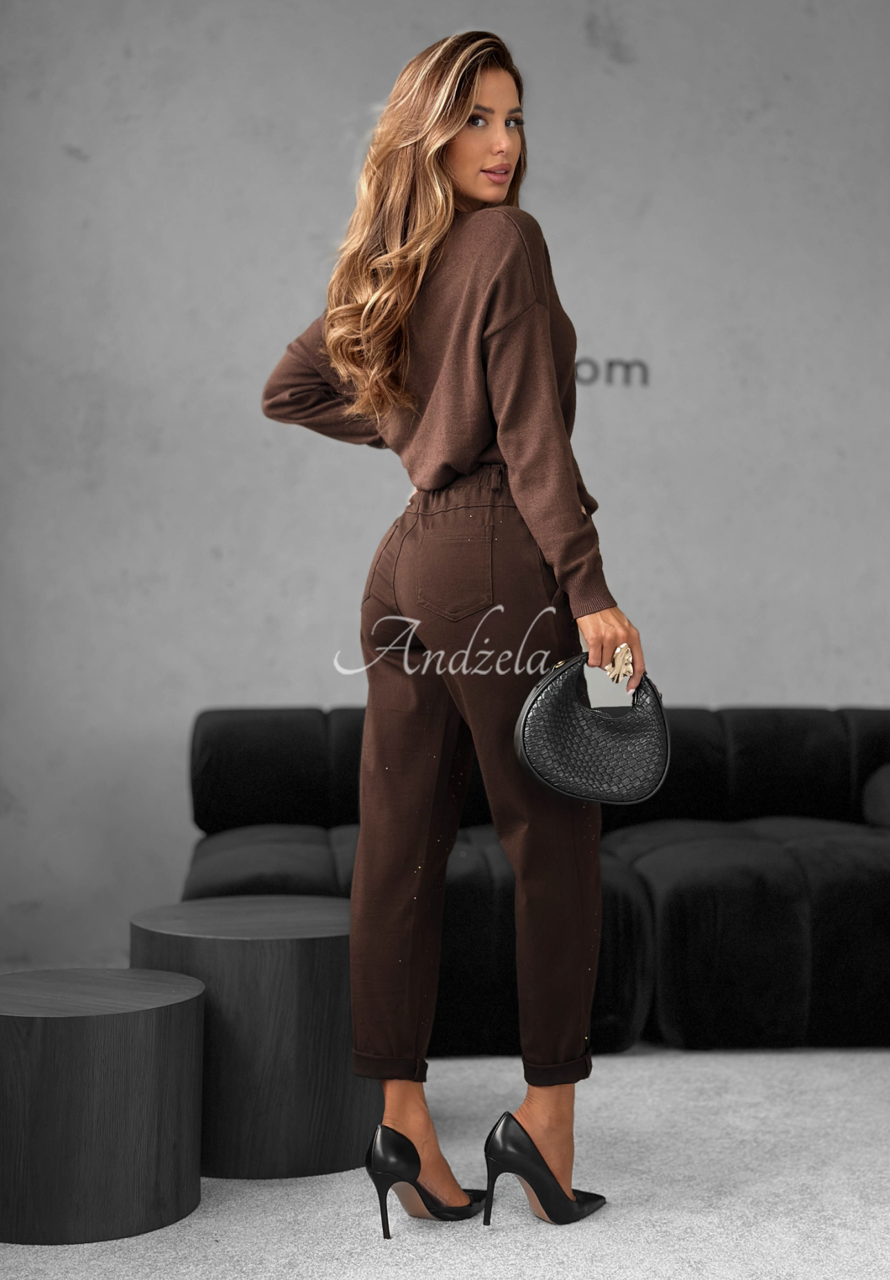 Lehký viskózový svetr Dailies čokoládový