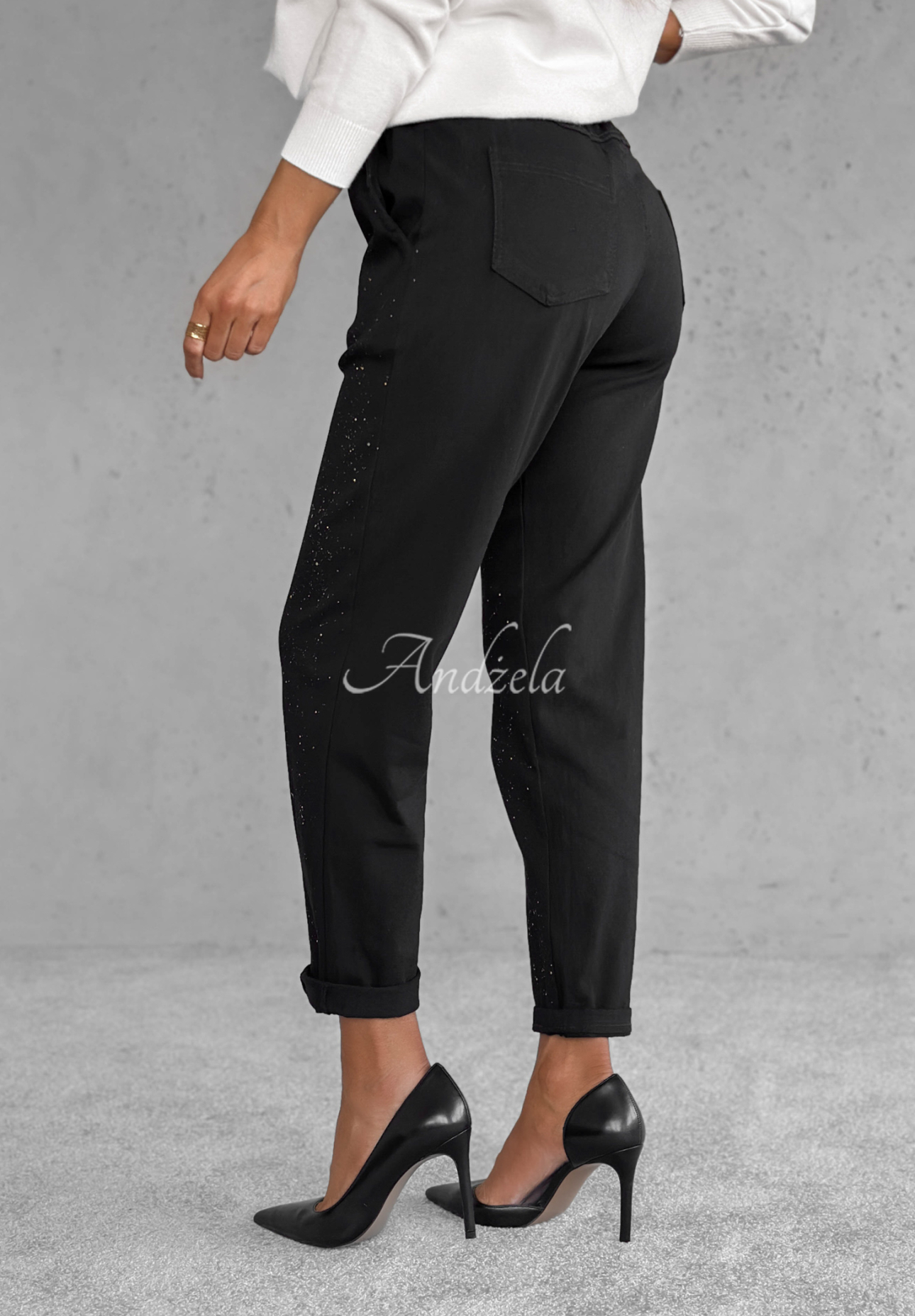 Kalhoty s páskem Unlock Your Potential černé