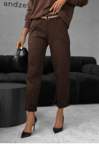 Kalhoty z paskiem Unlock Your Potential čokoládové