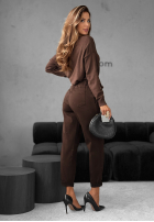 Kalhoty z paskiem Unlock Your Potential čokoládové