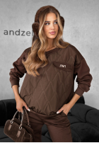 Tepláková souprava Mikina i Kalhoty Inside Out čokoládový