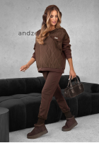 Tepláková souprava Mikina i Kalhoty Inside Out čokoládový