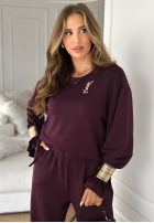 Tepláková souprava z bransoletkami Fit&Glam vínový